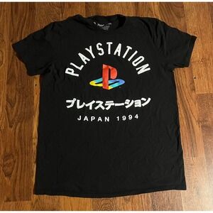PlayStation Japan 1994 Graphic T-Shirt Mens Medium Black Sony Gaming Tee PS1